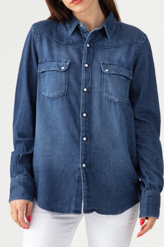 Chemise Clyde en jean aged wash Acquaverde